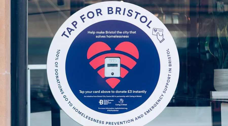 Tap for Bristol contactless donation point