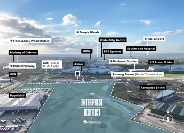 To the South of The Enterprise District are MOD, GKN, Airbus, MBDA, BAE Systems.