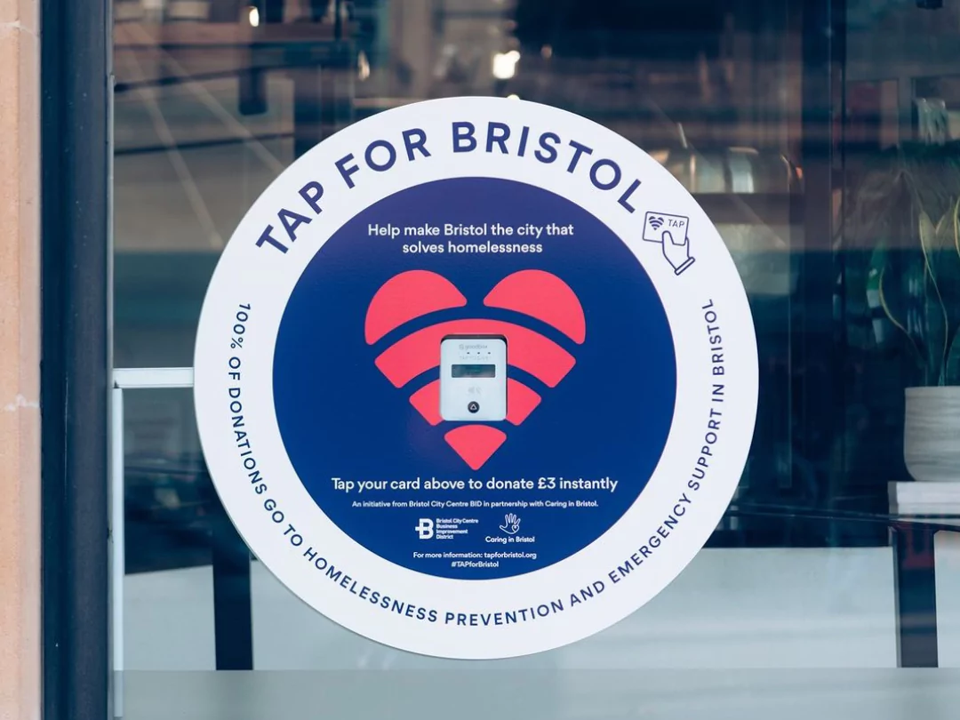 Tap for Bristol contactless donation point in Bristol